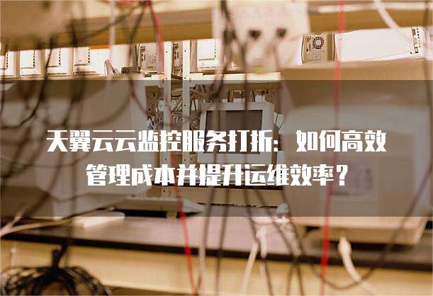 天翼云云监控服务打折:如何高效管理成本并提升运维效率?