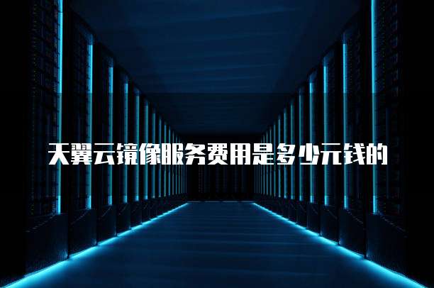 天翼云镜像服务费用是多少元钱的
