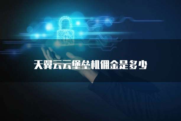 天翼云云堡垒机佣金是多少
