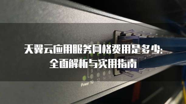 天翼云应用服务网格费用是多少:全面解析与实用指南