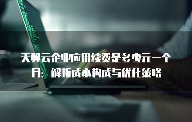 天翼云企业应用续费是多少元一个月:解析成本构成与优化策略