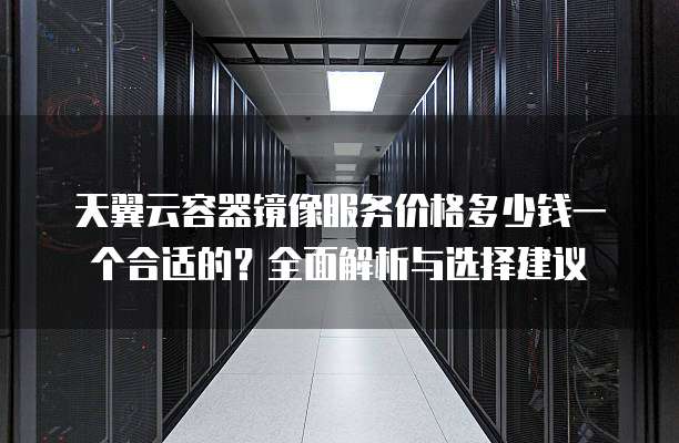 天翼云容器镜像服务价格多少钱一个合适的?全面解析与选择建议