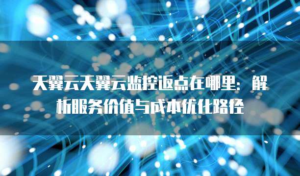 天翼云天翼云监控返点在哪里:解析服务价值与成本优化路径