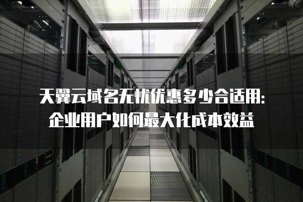 天翼云域名无忧优惠多少合适用:企业用户如何最大化成本效益