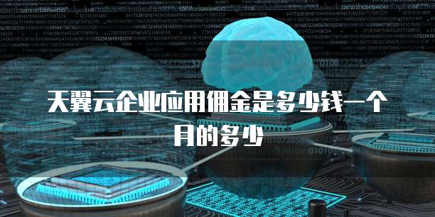 天翼云企业应用佣金是多少钱一个月的多少