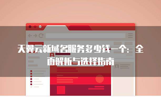 天翼云新域名服务多少钱一个:全面解析与选择指南