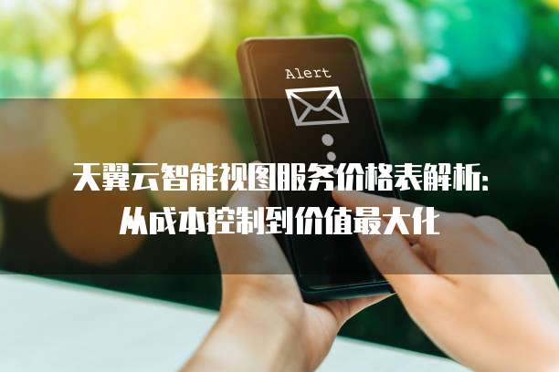 天翼云智能视图服务价格表解析:从成本控制到价值最大化