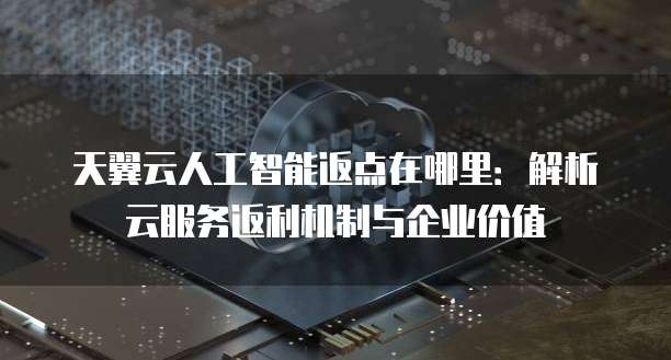 天翼云人工智能返点在哪里:解析云服务返利机制与企业价值