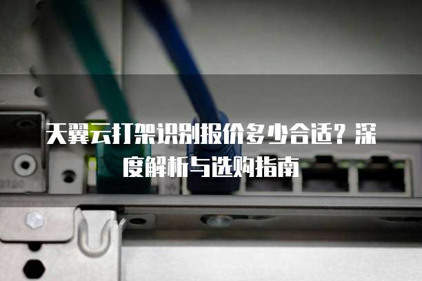 天翼云打架识别报价多少合适?深度解析与选购指南