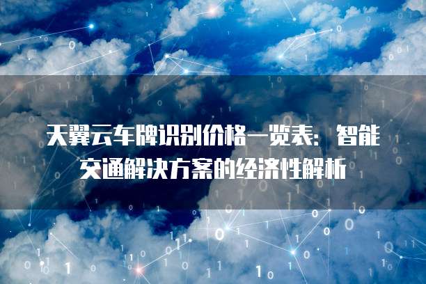 天翼云车牌识别价格一览表：智能交通解决方案的经济性解析