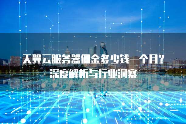天翼云服务器佣金多少钱一个月?深度解析与行业洞察