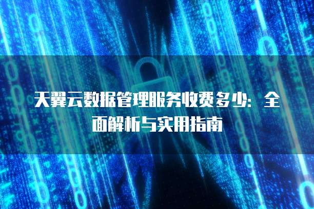 天翼云数据管理服务收费多少:全面解析与实用指南