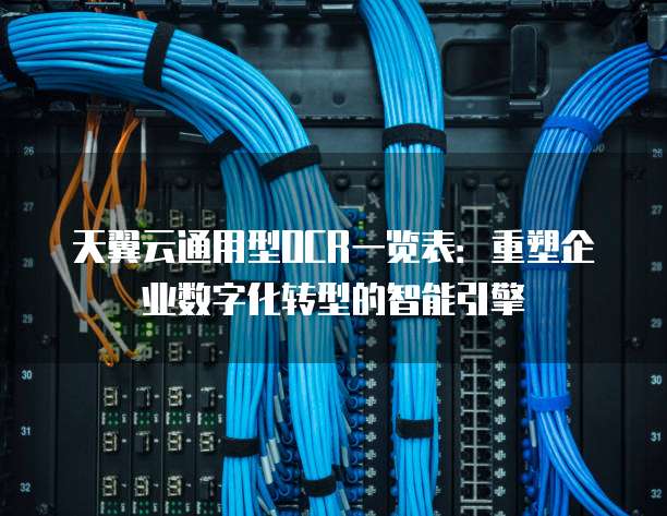 天翼云通用型OCR一览表:重塑企业数字化转型的智能引擎