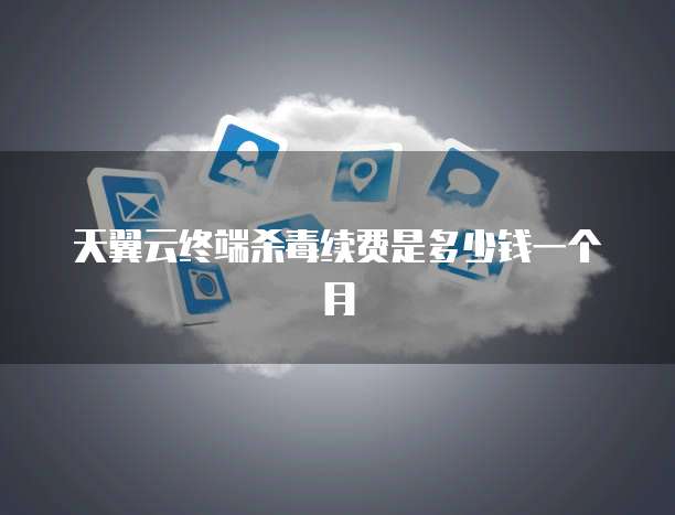 天翼云终端杀毒续费是多少钱一个月