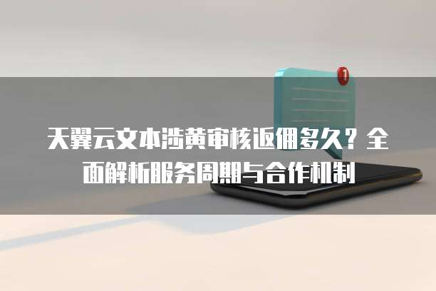天翼云文本涉黄审核返佣多久?全面解析服务周期与合作机制