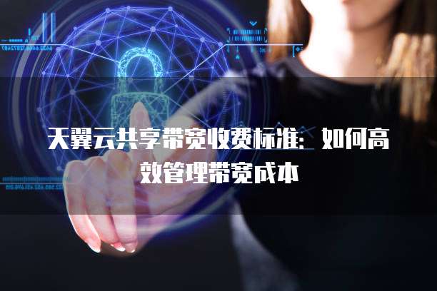 天翼云共享带宽收费标准：如何高效管理带宽成本