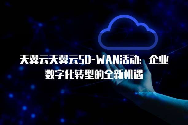 天翼云天翼云SD-WAN活动:企业数字化转型的全新机遇