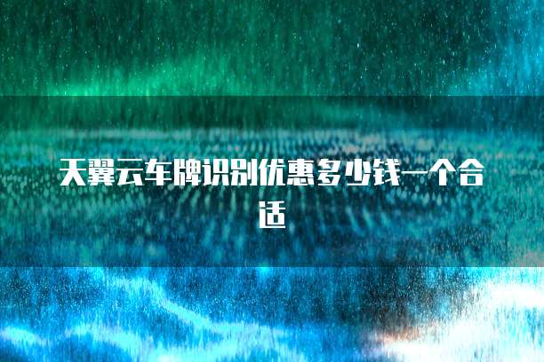 天翼云车牌识别优惠多少钱一个合适