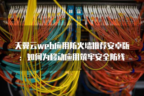天翼云web应用防火墙推荐安卓版:如何为移动应用筑牢安全防线