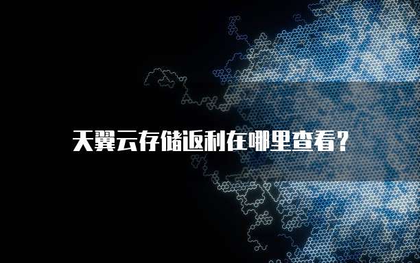 天翼云存储返利在哪里查看?