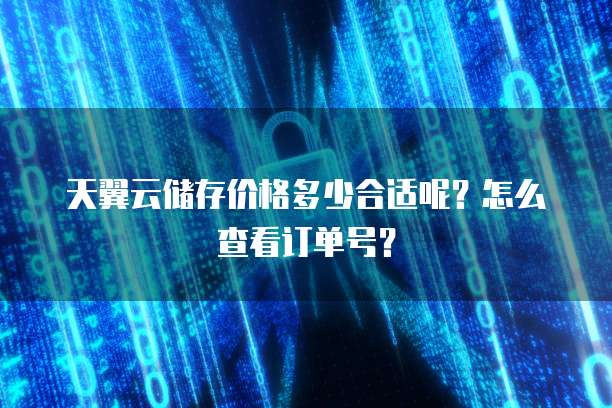 天翼云储存价格多少合适呢？怎么查看订单号？