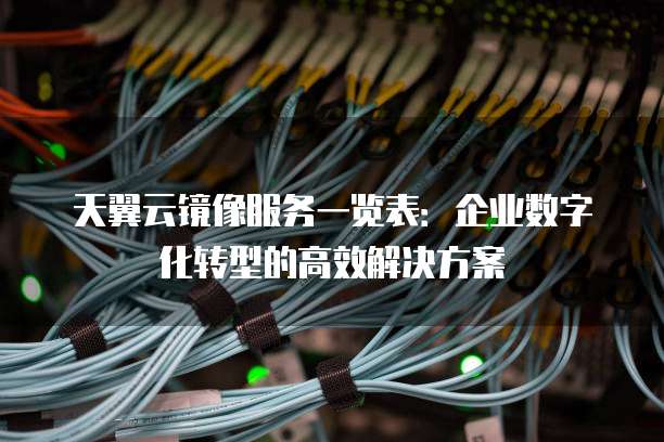 天翼云镜像服务一览表:企业数字化转型的高效解决方案