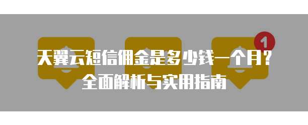 天翼云短信佣金是多少钱一个月?全面解析与实用指南