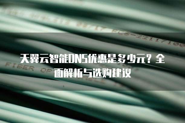 天翼云智能DNS优惠是多少元?全面解析与选购建议