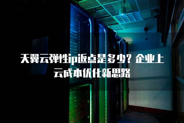 天翼云弹性ip返点是多少?企业上云成本优化新思路