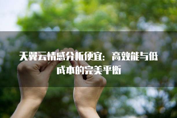 天翼云情感分析便宜:高效能与低成本的完美平衡