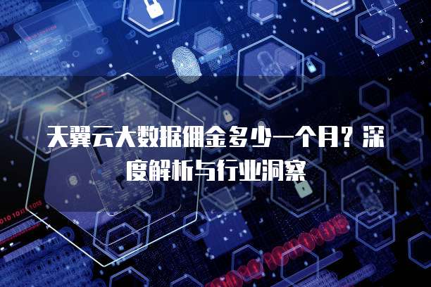 天翼云大数据佣金多少一个月?深度解析与行业洞察