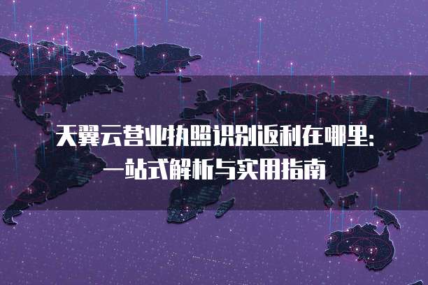 天翼云营业执照识别返利在哪里:一站式解析与实用指南