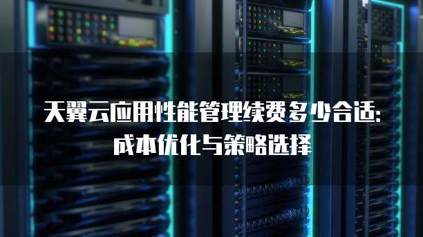 天翼云应用性能管理续费多少合适:成本优化与策略选择