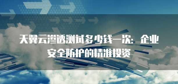 天翼云渗透测试多少钱一次:企业安全防护的精准投资