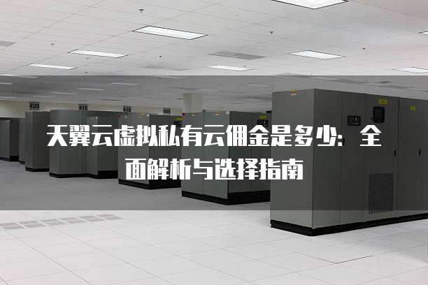 天翼云虚拟私有云佣金是多少：全面解析与选择指南