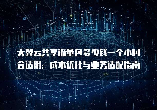 天翼云共享流量包多少钱一个小时合适用:成本优化与业务适配指南