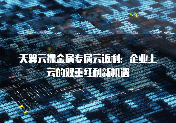 天翼云裸金属专属云返利:企业上云的双重红利新机遇