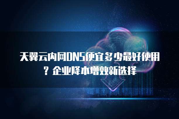 天翼云内网DNS便宜多少最好使用?企业降本增效新选择