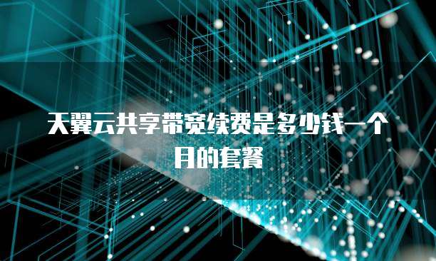 天翼云共享带宽续费是多少钱一个月的套餐