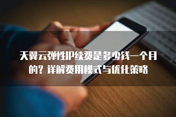 天翼云弹性IP续费是多少钱一个月的?详解费用模式与优化策略