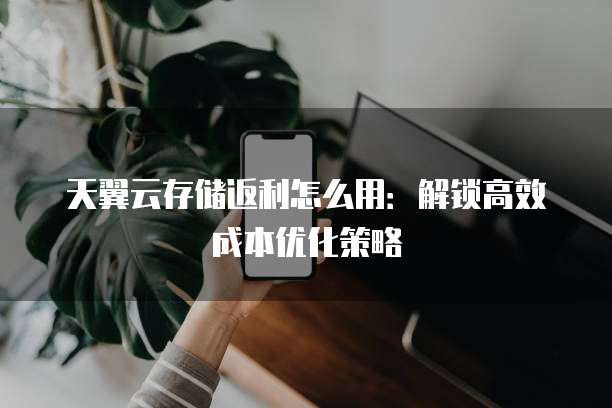 天翼云存储返利怎么用：解锁高效成本优化策略