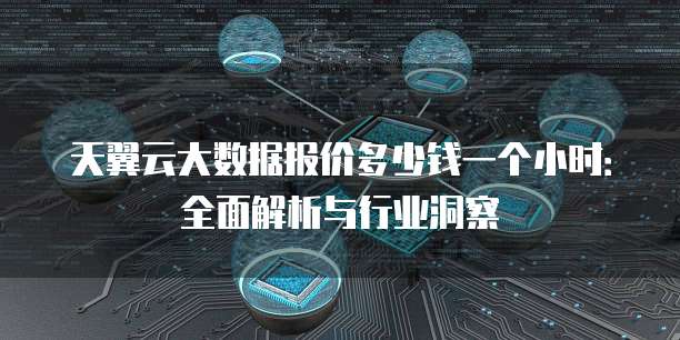 天翼云大数据报价多少钱一个小时:全面解析与行业洞察