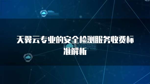 天翼云专业的安全检测服务收费标准解析