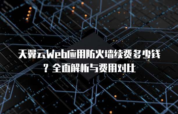 天翼云Web应用防火墙续费多少钱？全面解析与费用对比