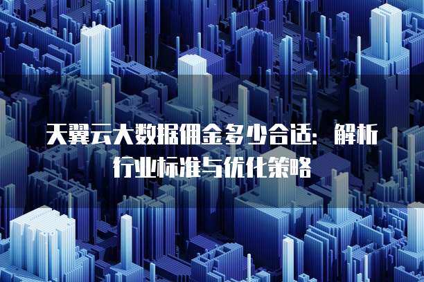 天翼云大数据佣金多少合适:解析行业标准与优化策略