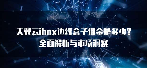 天翼云ibox边缘盒子佣金是多少？全面解析与市场洞察