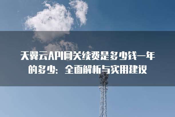 天翼云API网关续费是多少钱一年的多少:全面解析与实用建议