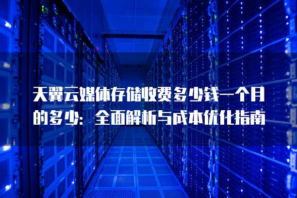 天翼云媒体存储收费多少钱一个月的多少:全面解析与成本优化指南