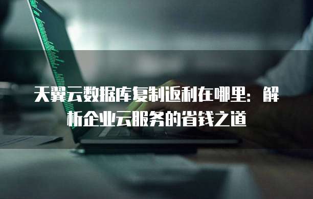 天翼云数据库复制返利在哪里:解析企业云服务的省钱之道