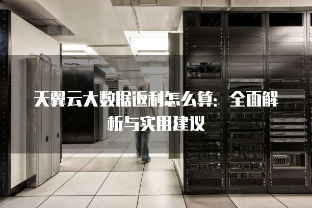 天翼云大数据返利怎么算:全面解析与实用建议